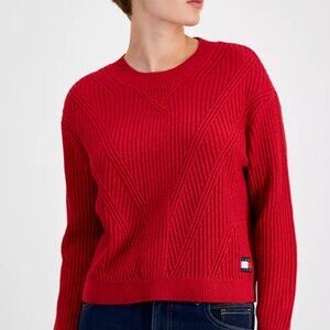 Crewneck Chevron-Knit Sweater